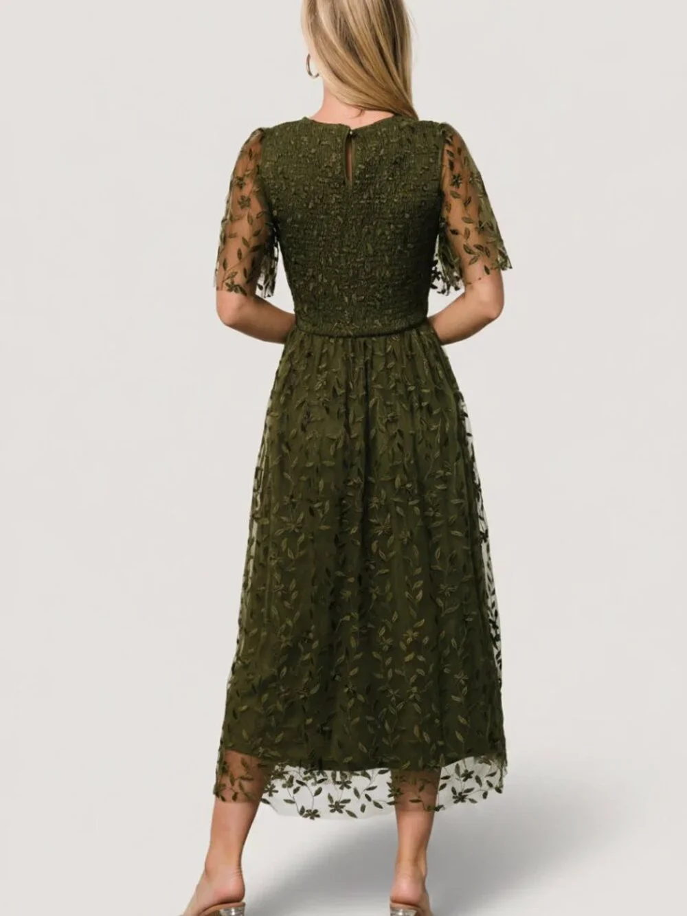 NWT! Baltic Born Kendra Embroidered Dress | Olive Size M - Picture 4 of 5